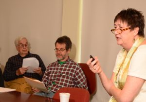 Doris Gelbman giving a presentation at the Charlottesville Senior Center